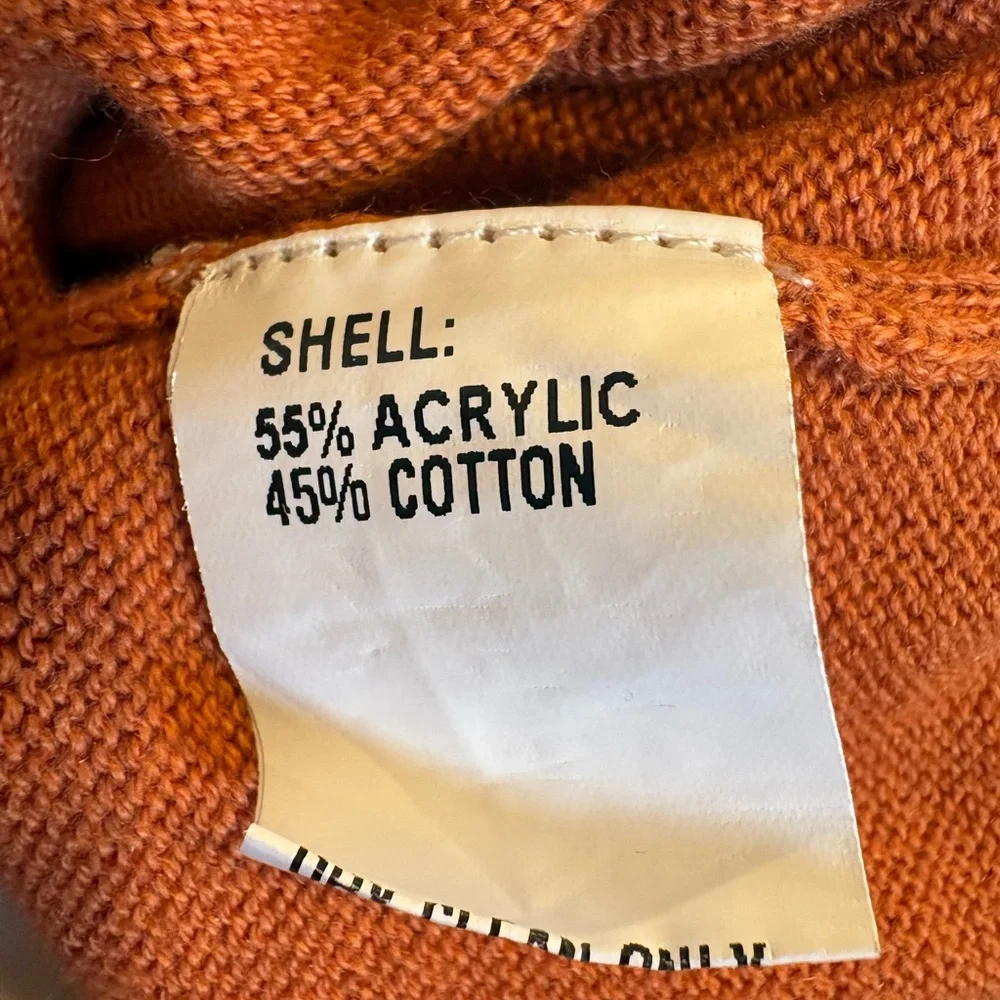 Queen of Sparkles Orange Short Sleeve Sweater with White Trim, horns is sparkly - Picture 5 of 5